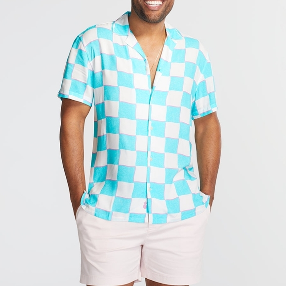 chubbies Other - *SOLD* NEW Chubbies Mens Sunday Camp Shirt Blue Checker XL Retro 90s